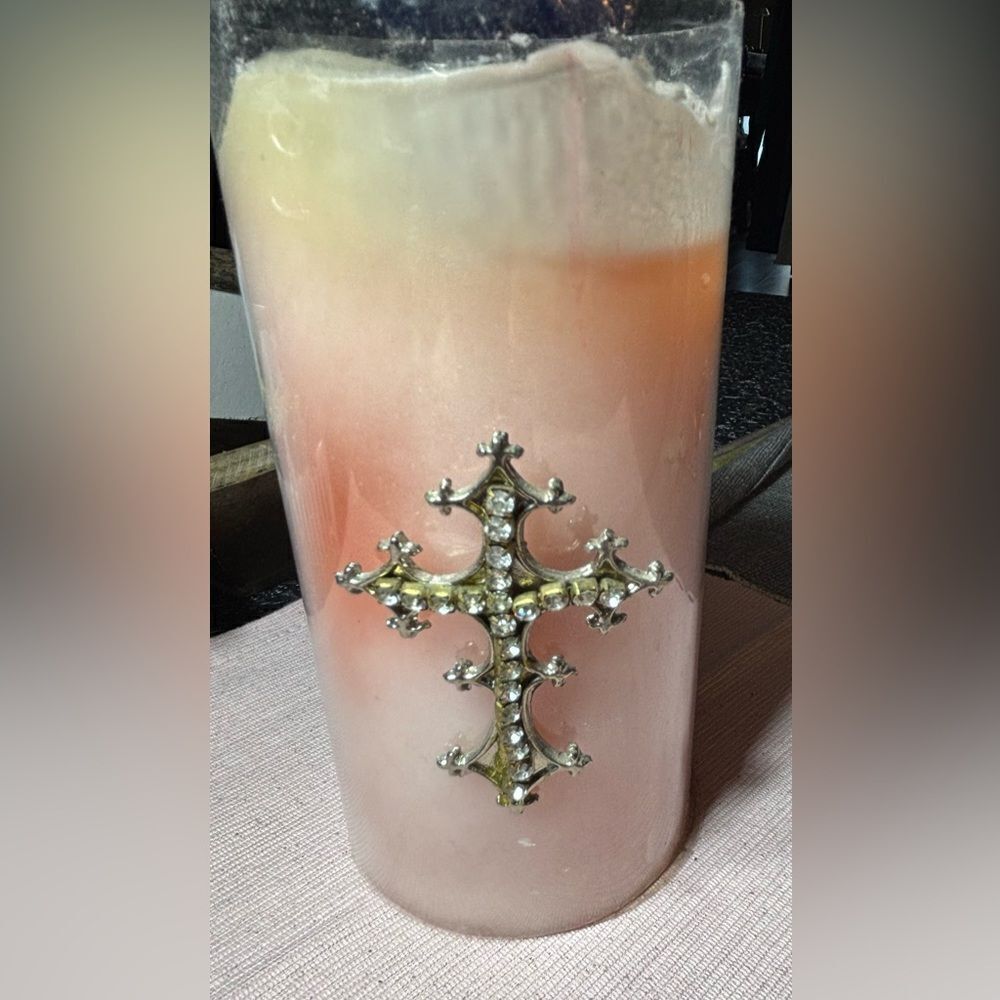 Elegant Cross Candle Decor Excellent Preloved Condition